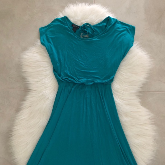 Teal High Low Maxi Dress, size Small - Picture 4 of 7